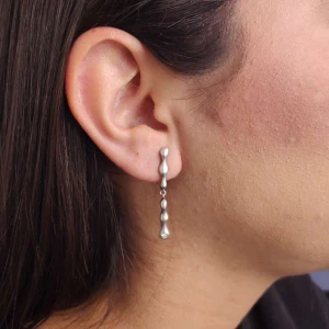 Brincos Ouro Branco E Diamantes