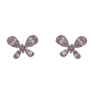 Brincos Ouro Branco E Diamantes