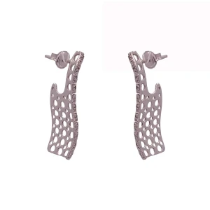 Brincos Ouro Branco E Diamantes