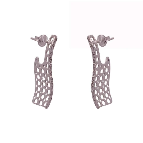 Brincos Ouro Branco E Diamantes