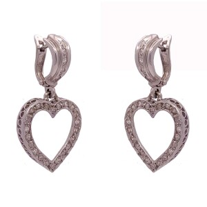 Brincos Ouro Branco E Diamantes