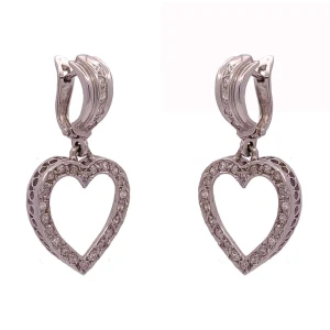 Brincos Ouro Branco E Diamantes Brincos Ouro Branco E Diamantes