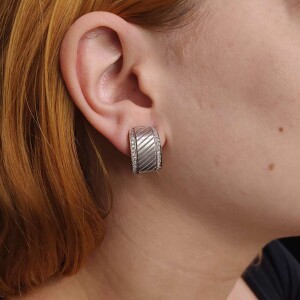 Brincos Ouro Branco E Diamantes Brincos Ouro Branco E Diamantes