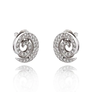 Brincos Ouro Branco E Diamantes