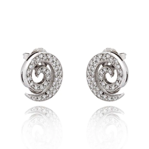 Brincos Ouro Branco E Diamantes
