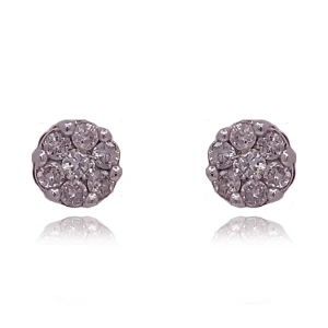 Brincos Ouro Branco E Diamantes