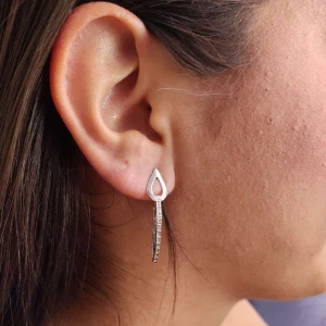 Brincos Ouro Branco E Diamantes