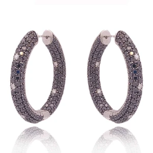 Brincos Ouro Branco E Diamantes