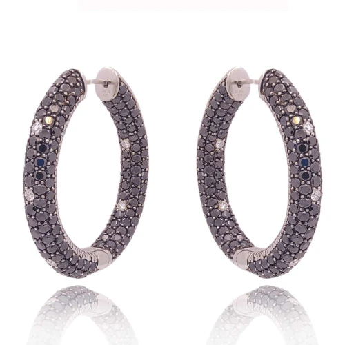 Brincos Ouro Branco E Diamantes