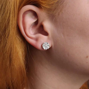 Brincos Ouro Branco E Diamantes Brincos Ouro Branco E Diamantes