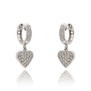 Brincos Ouro Branco E Diamantes