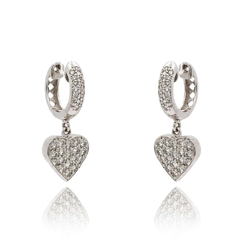 Brincos Ouro Branco E Diamantes