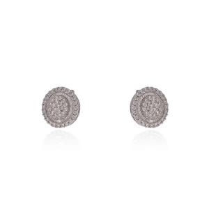 Brincos Ouro Branco E Diamantes