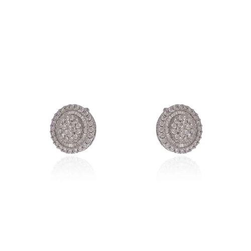 Brincos Ouro Branco E Diamantes