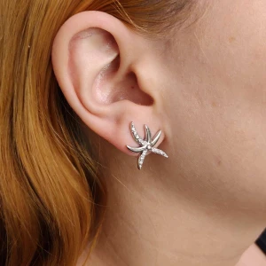 Brincos Ouro Branco E Diamantes