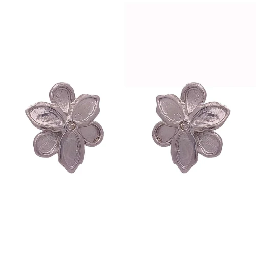 Brincos Ouro Branco E Diamantes