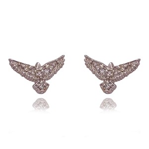 Brincos Ouro Branco E Diamantes