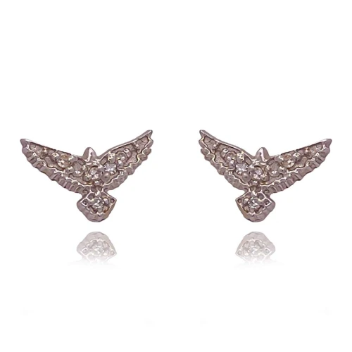 Brincos Ouro Branco E Diamantes