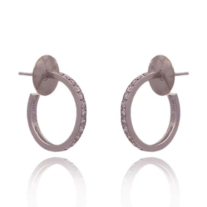 Brincos Ouro Branco E Diamantes