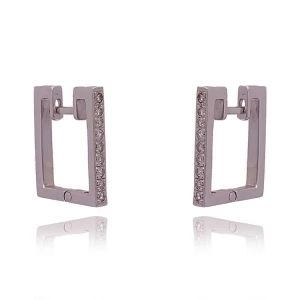 Brincos Ouro Branco E Diamantes