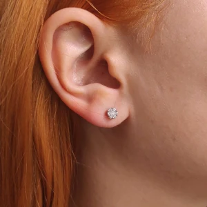 Brincos Ouro Branco E Diamantes