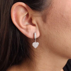 Brincos Ouro Branco E Diamantes