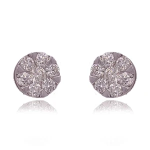 Brincos Ouro Branco E Diamantes