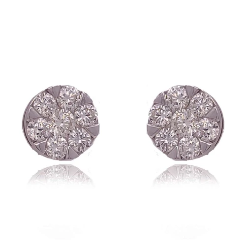 Brincos Ouro Branco E Diamantes