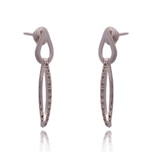 Brincos Ouro Branco E Diamantes