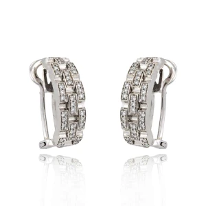 Brincos Ouro Branco E Diamantes