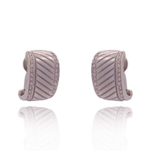 Brincos Ouro Branco E Diamantes Brincos Ouro Branco E Diamantes