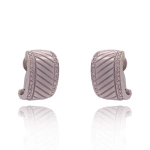 Brincos Ouro Branco E Diamantes