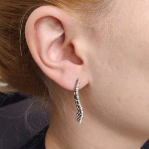 Brincos Ouro Branco E Diamantes