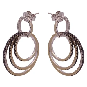 Brincos Ouro Branco E Diamantes