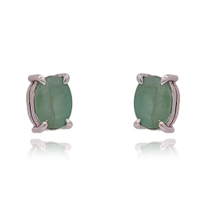 Brincos Ouro Branco E Esmeraldas