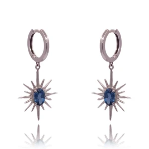 Brincos Ouro Branco E Topázios