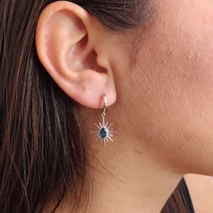 Brincos Ouro Branco E Topázios