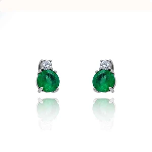 Brincos Ouro Branco, Esmeraldas E Diamantes