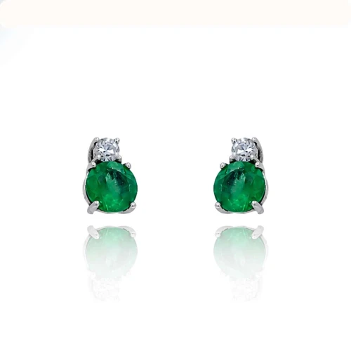 Brincos Ouro Branco, Esmeraldas E Diamantes