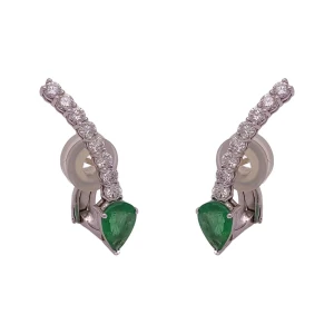 Brincos Ouro Branco, Esmeraldas E Diamantes