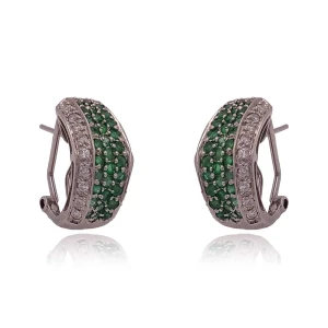 Brincos Ouro Branco, Esmeraldas E Diamantes