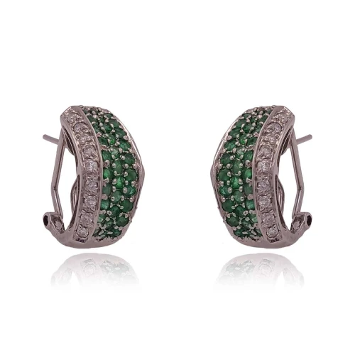 Brincos Ouro Branco, Esmeraldas E Diamantes