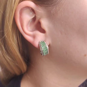 Brincos Ouro Branco, Esmeraldas E Diamantes