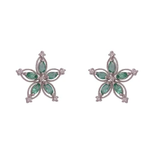 Brincos Ouro Branco, Esmeraldas E Diamantes