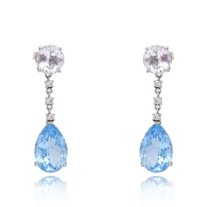Brincos Ouro Branco, Pedras Brasileiras E Diamantes