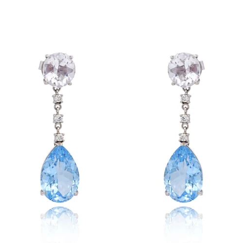 Brincos Ouro Branco, Pedras Brasileiras E Diamantes