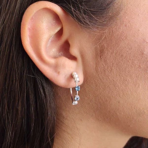 Brincos Ouro Branco, Pérolas E Topázios