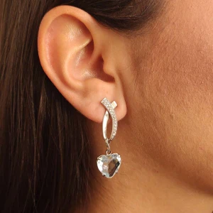 Brincos Ouro Branco, Topázios E Diamantes