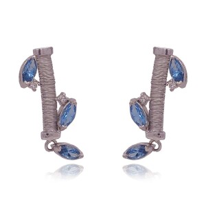 Brincos Ouro Branco, Topázios E Diamantes