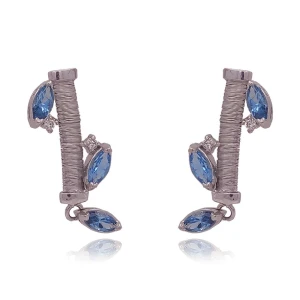 Brincos Ouro Branco, Topázios E Diamantes